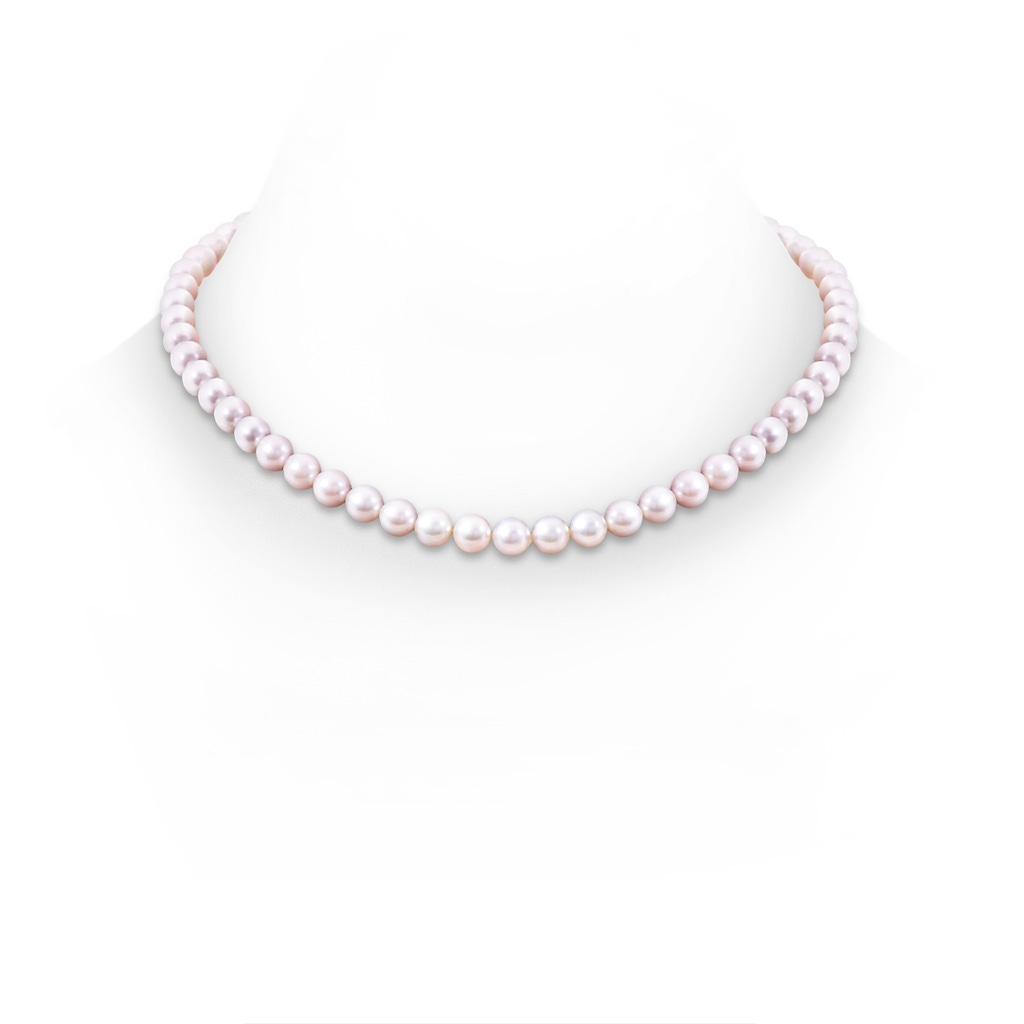 7-8mm Ball Clasp 7-8mm, 18" Single Strand Japanese Akoya Pearl Necklace in White Gold 