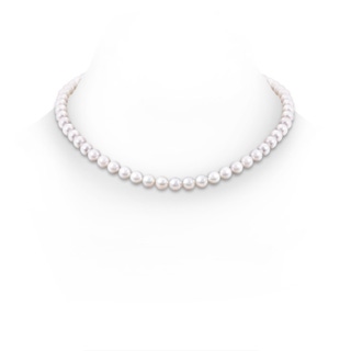 7-8mm Single Row Bow 7-8mm, 18" Single Strand Japanese Akoya Pearl Necklace in White Gold