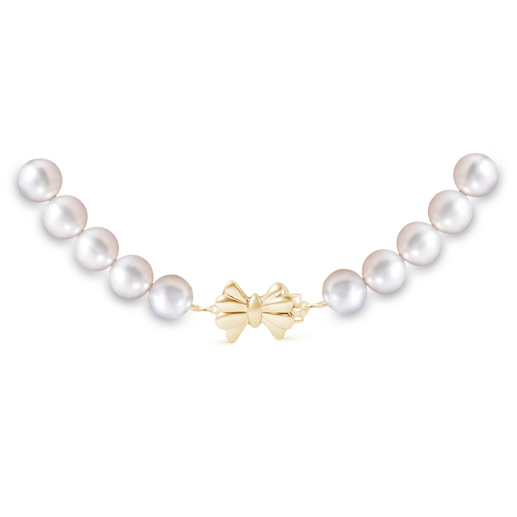 7-8mm Single Row Bow 7-8mm, 18" Single Strand Japanese Akoya Pearl Necklace in Yellow Gold Product Image