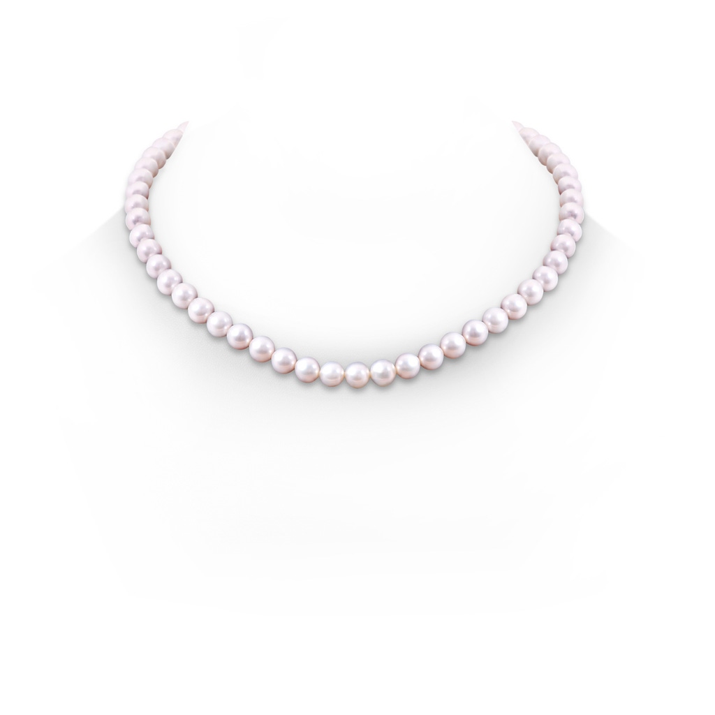 7-8mm Semi Frosted Diamond Clasp 7-8mm, 18" Single Strand Freshwater Pearl Necklace in S999 Silver