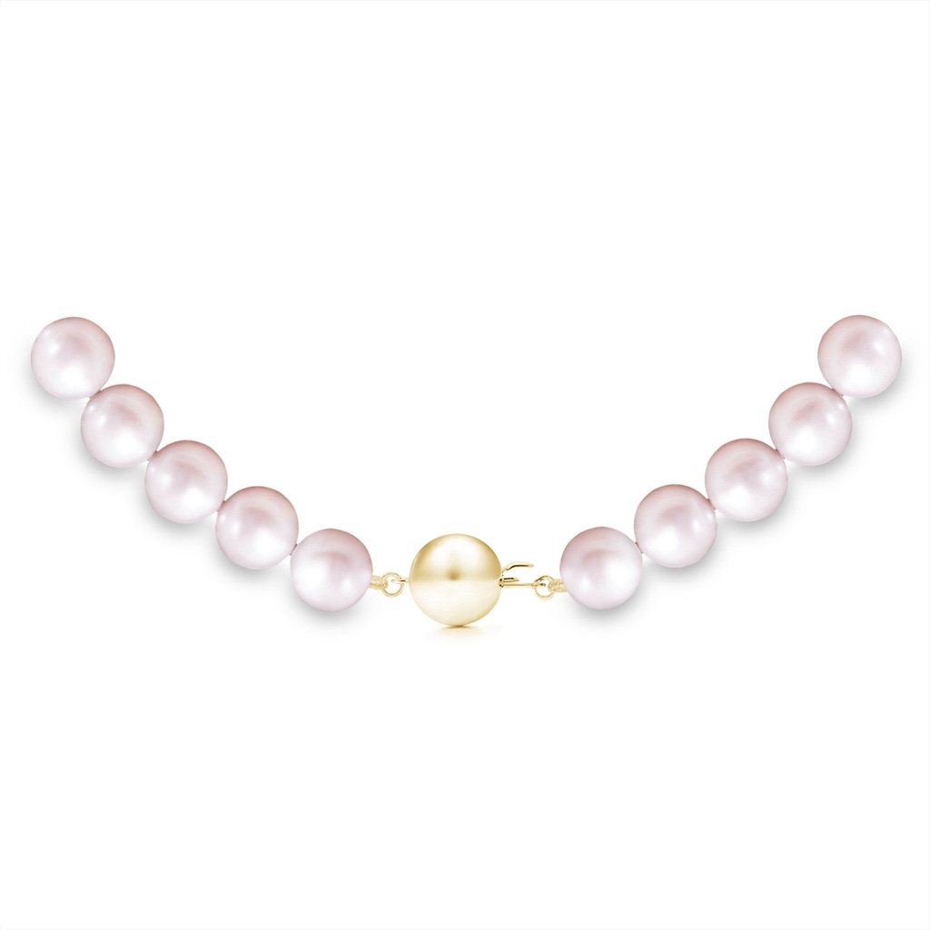 8-9mm Ball Clasp 8-9mm, 18" Freshwater Pearl Single Strand Necklace in Yellow Gold - side 299