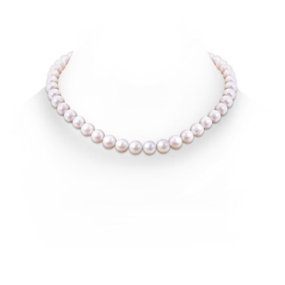 9-10mm Ball Clasp 9-10mm, 18" Freshwater Pearl Single Line Necklace in White Gold