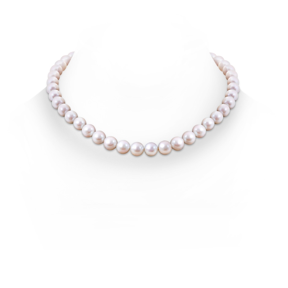 9-10mm Corrugated Ball 9-10mm, 18" Freshwater Pearl Single Line Necklace in White Gold 