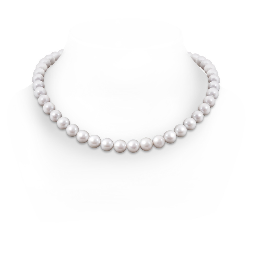 Corrugated Ball 10-11mm 10-11mm, 20" Classic Freshwater Pearl Necklace in White Gold