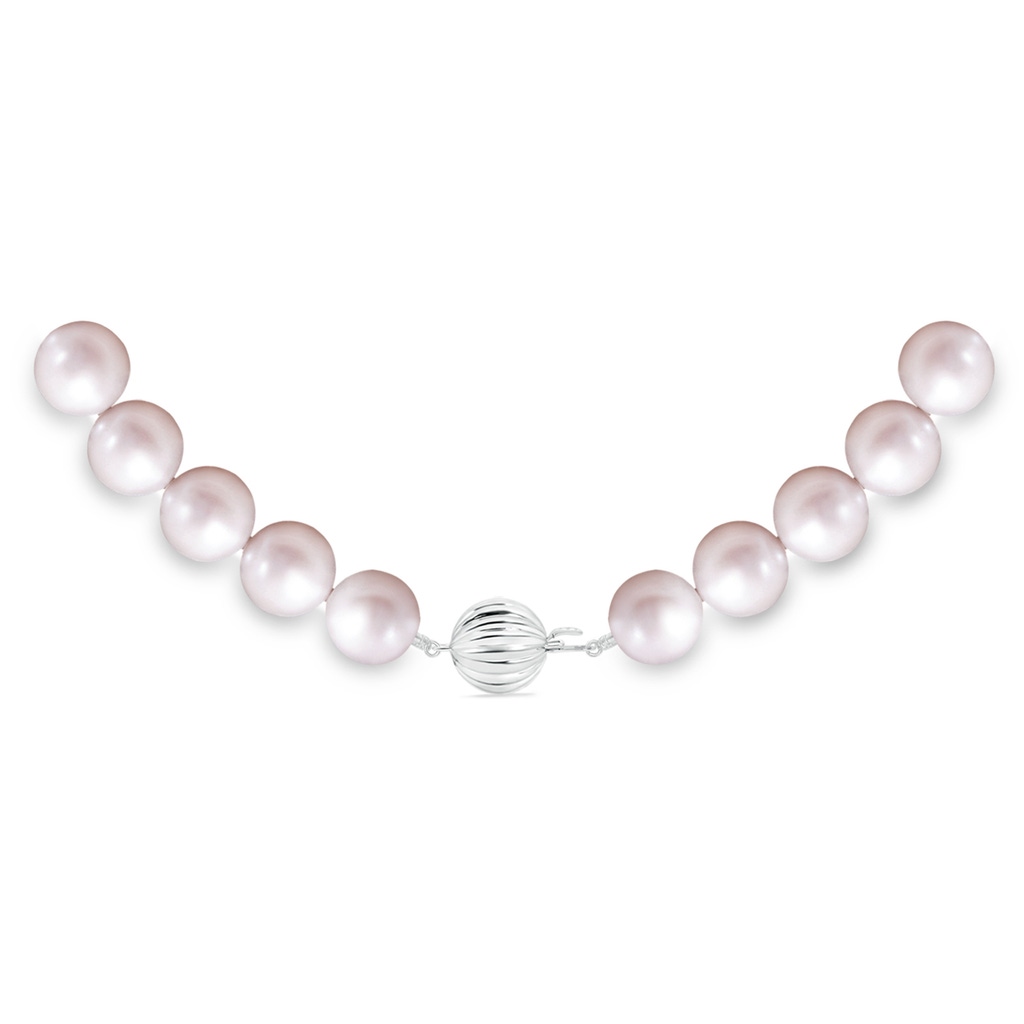 Corrugated Ball 10-11mm 10-11mm, 20" Classic Freshwater Pearl Necklace in White Gold Product Image