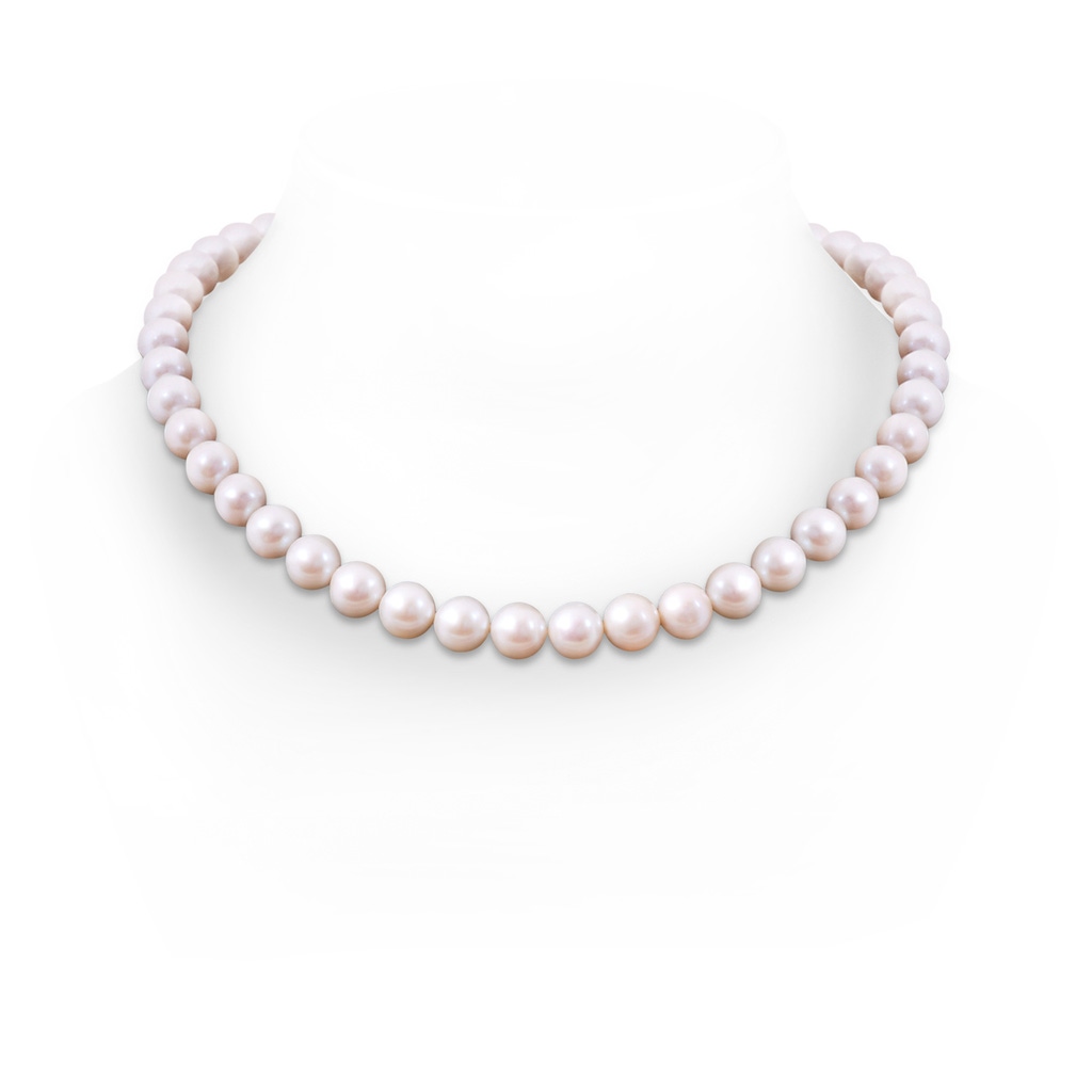 Semi Frosted Diamond Clasp 10-11mm 10-11mm, 20" Classic Freshwater Pearl Necklace in S999 Silver