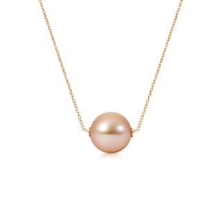 Spring Ring 10mm Golden South Sea Cultured Pearl Slide Pendant in 18K Yellow Gold