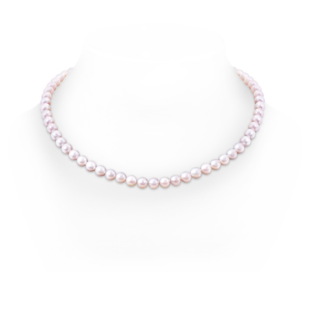 Ball Clasp 6-7mm 6-7mm, 20" Japanese Akoya Pearl Single Strand Necklace in White Gold 