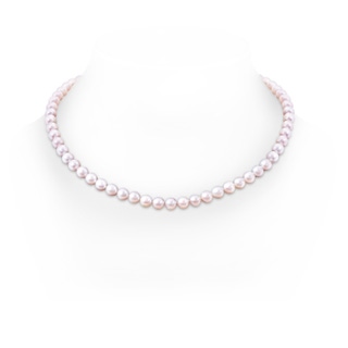 Ball Clasp 6-7mm 6-7mm, 20" Japanese Akoya Pearl Single Strand Necklace in White Gold