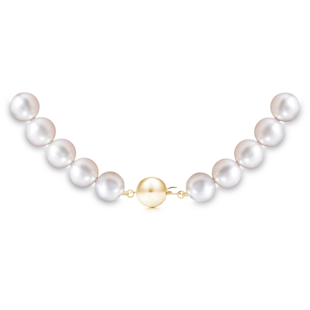 Ball Clasp 6-7mm 6-7mm, 20" Japanese Akoya Pearl Single Strand Necklace in Yellow Gold - side 299
