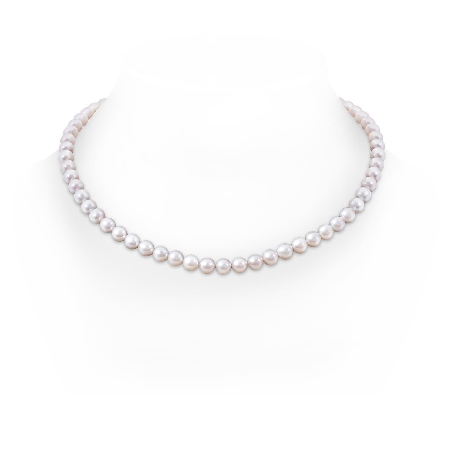 Dia Frosted Ball 6-7mm 6-7mm, 20" Japanese Akoya Pearl Single Strand Necklace in Yellow Gold