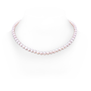 Single Row Bow 6-7mm 6-7mm, 20" Japanese Akoya Pearl Single Strand Necklace in White Gold