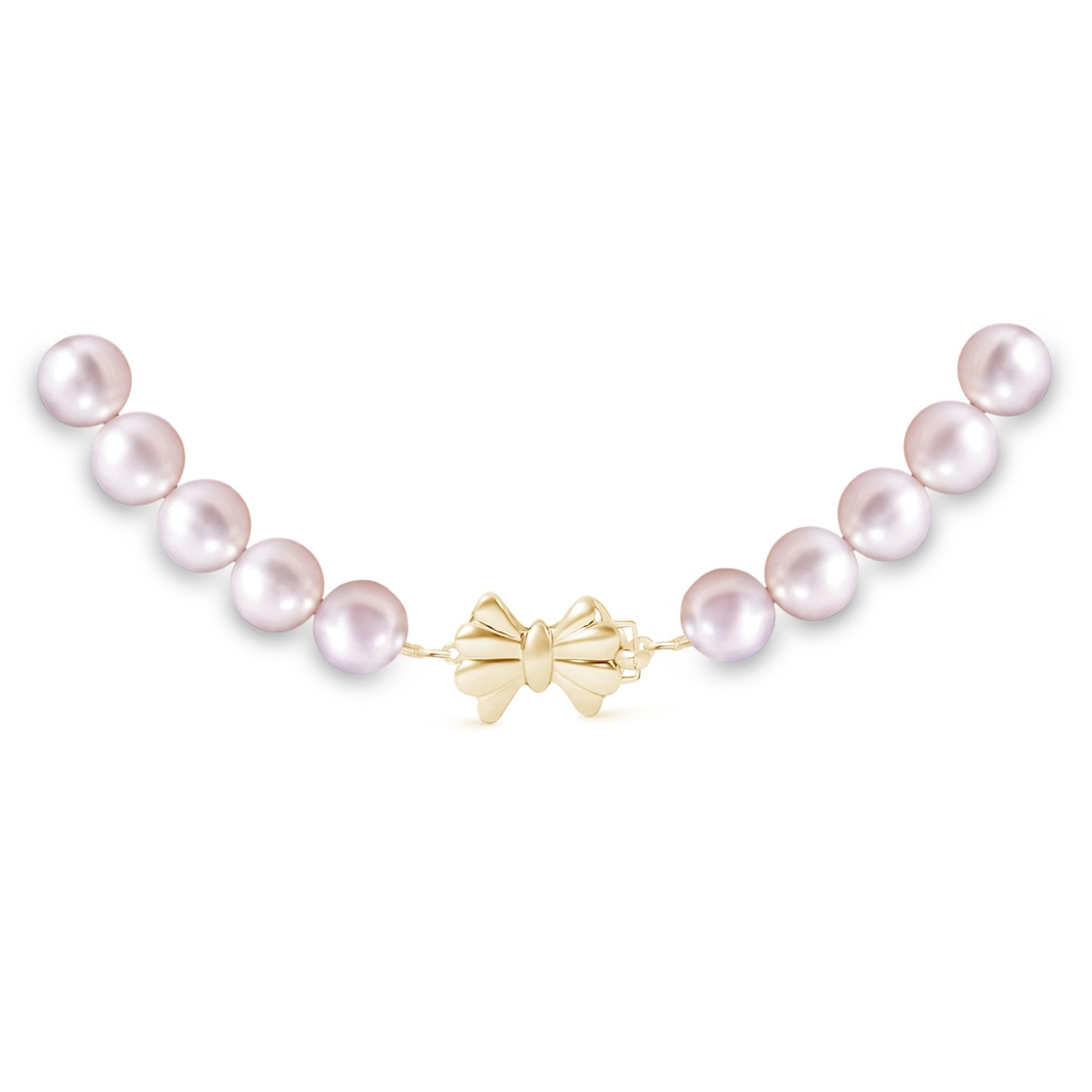 Single Row Bow 6-7mm 6-7mm, 20" Japanese Akoya Pearl Single Strand Necklace in Yellow Gold Product Image