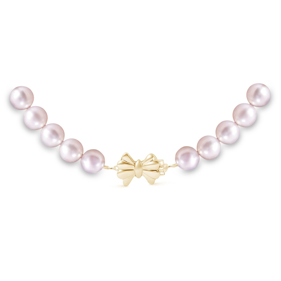 Single Row Bow 6-7mm 6-7mm, 20" Japanese Akoya Pearl Single Strand Necklace in Yellow Gold product image