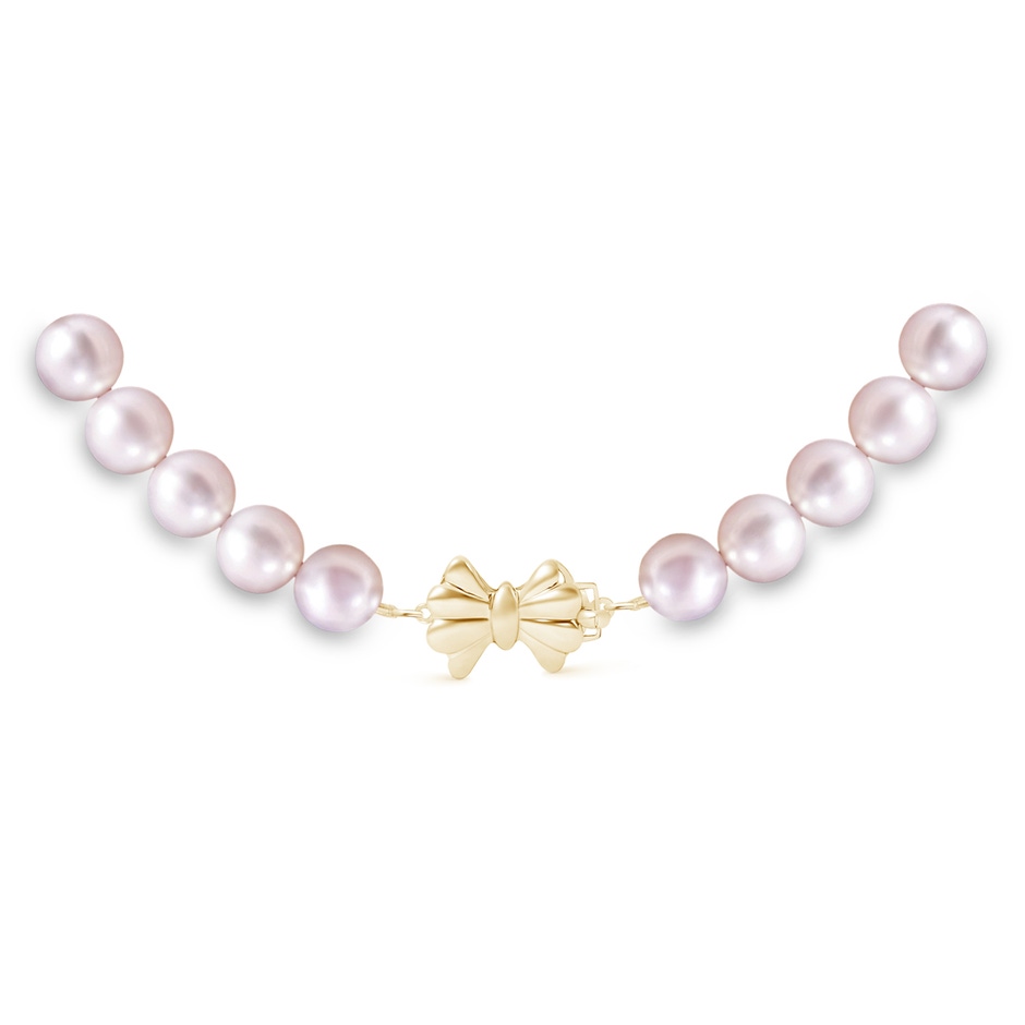 Single Row Bow 6-7mm 6-7mm, 20" Japanese Akoya Pearl Single Strand Necklace in Yellow Gold side 299