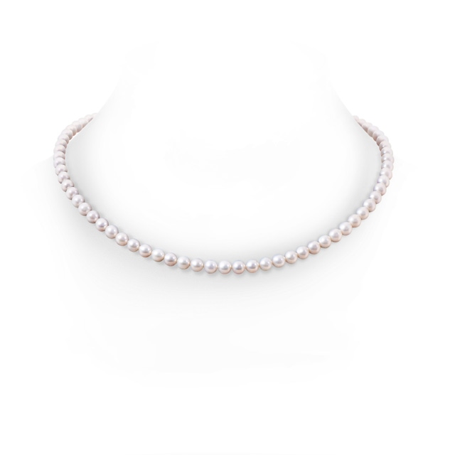 7mm Diamond Ball Pearl Necklace Clasp - Pearl & Clasp