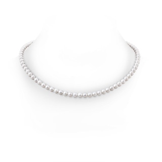 Semi Frosted Diamond Clasp 6-7mm 6-7mm, 20" Freshwater Pearl Single Strand Necklace in White Gold