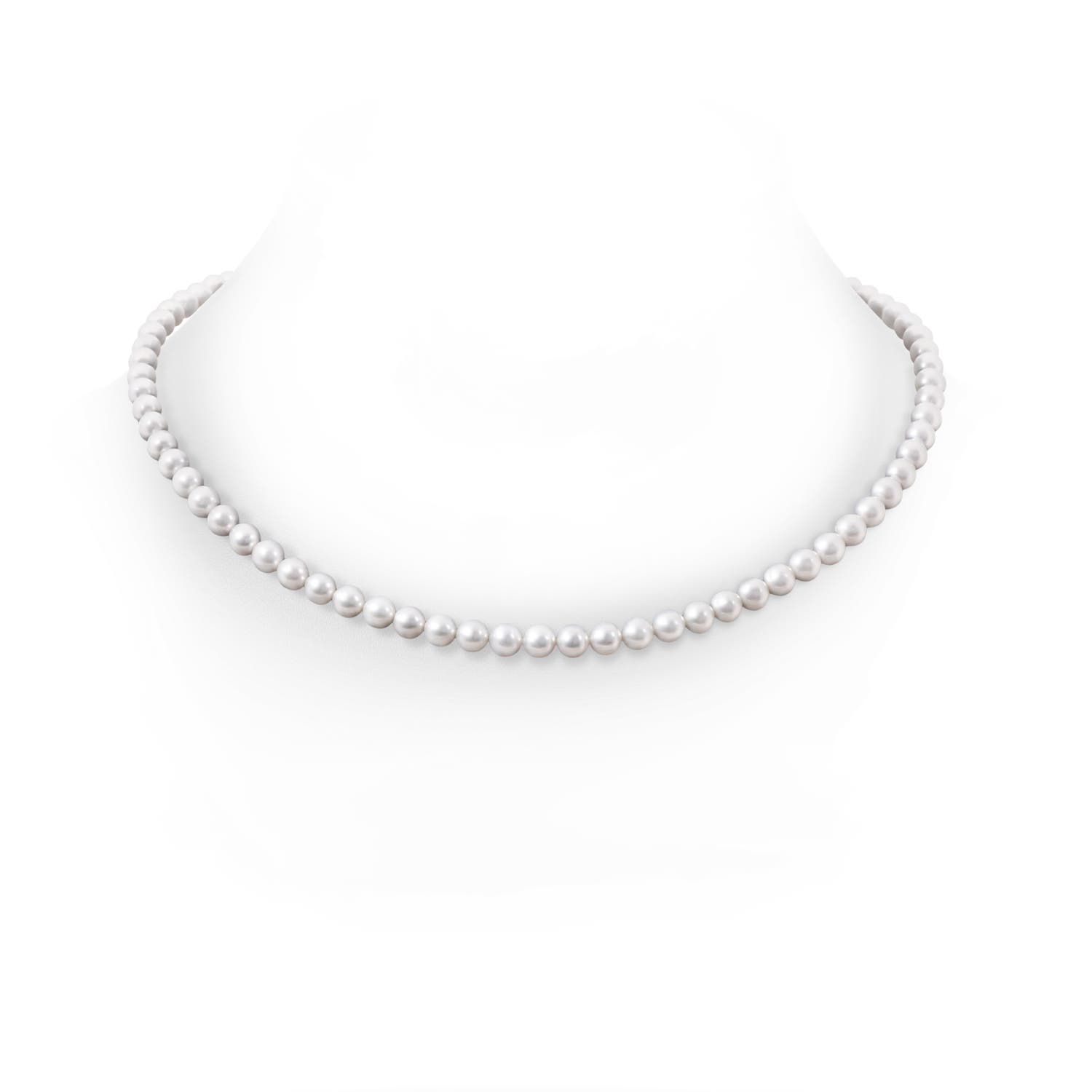 Semi Frosted Diamond Clasp 6-7mm 6-7mm, 20" Freshwater Pearl Single Strand Necklace in Yellow Gold