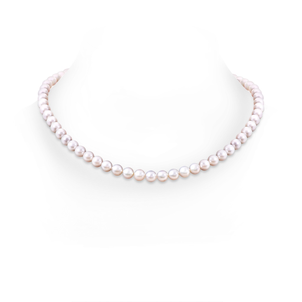 7-8mm Ball Clasp 7-8mm, 20" Single Strand Japanese Akoya Pearl Necklace in White Gold