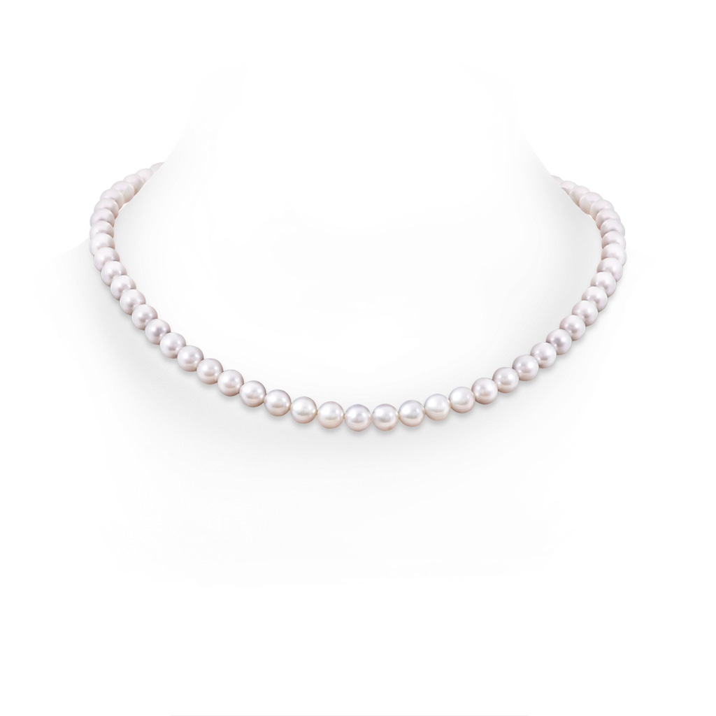 7-8mm Corrugated Ball 7-8mm, 20" Single Strand Japanese Akoya Pearl Necklace in White Gold