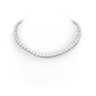 7-8mm Ball Clasp 7-8mm, 20" Classic Freshwater Cultured Pearl Necklace in White Gold