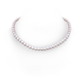 7-8mm Single Row Bow 7-8mm, 20" Classic Freshwater Cultured Pearl Necklace in White Gold