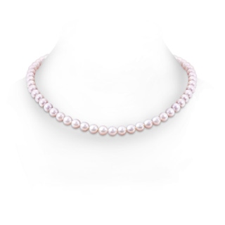 8-9mm Ball Clasp 8-9mm, 20" Japanese Akoya Pearl Single Strand Necklace in S999 Silver