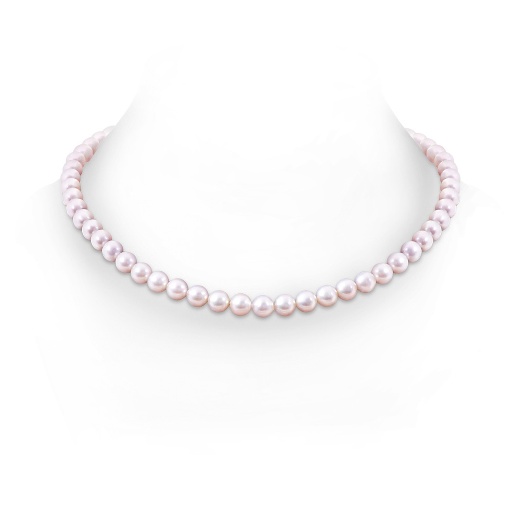 8-9mm Corrugated Ball 8-9mm, 20" Japanese Akoya Pearl Single Strand Necklace in White Gold