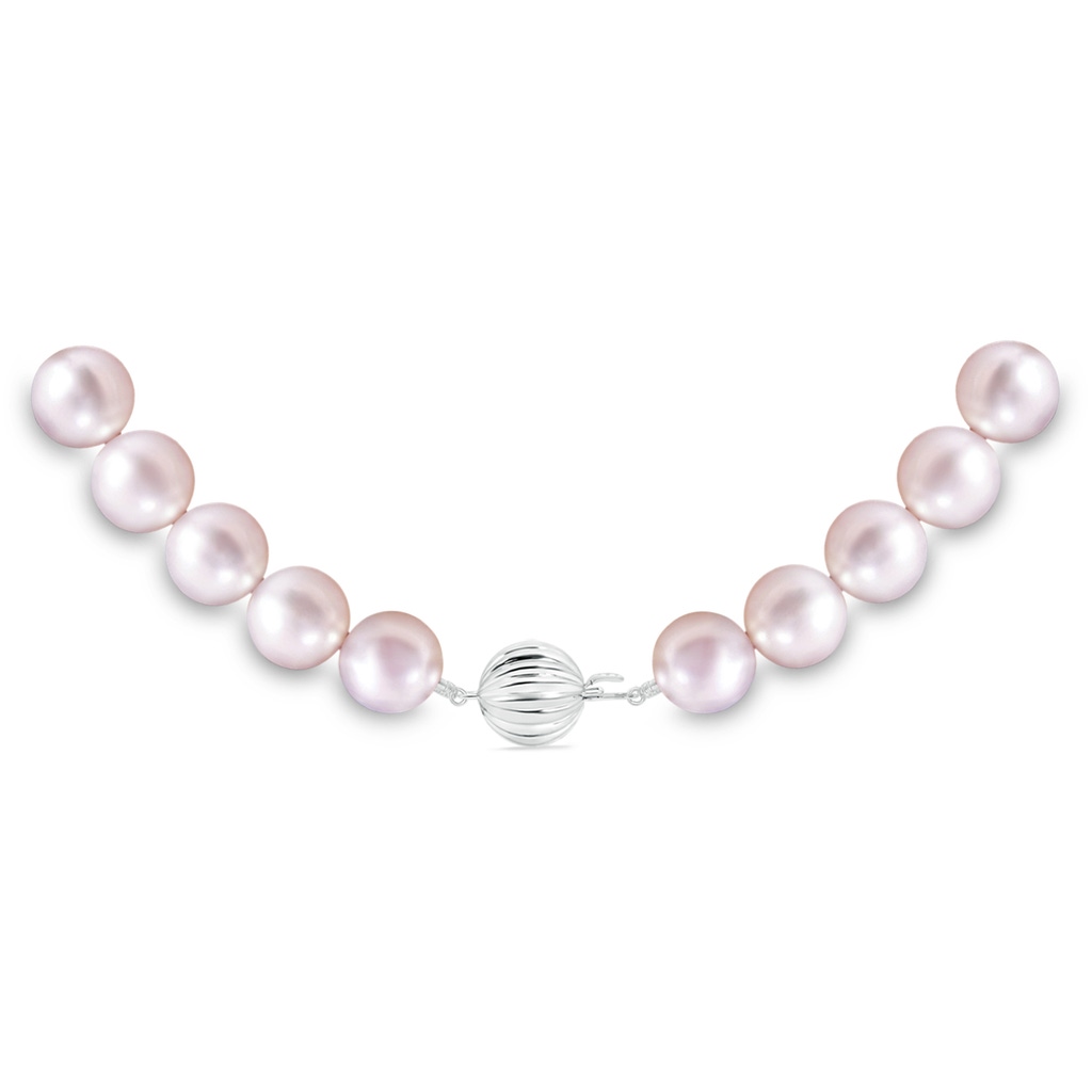 8-9mm Corrugated Ball 8-9mm, 20" Japanese Akoya Pearl Single Strand Necklace in White Gold - side 299