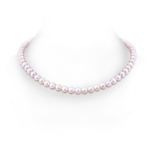 8-9mm Dia Frosted Ball 8-9mm, 20" Japanese Akoya Pearl Single Strand Necklace in S999 Silver