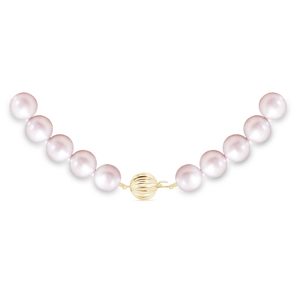 8-9mm Corrugated Ball 8-9mm, 20" Freshwater Pearl Single Strand Necklace in Yellow Gold - side 299