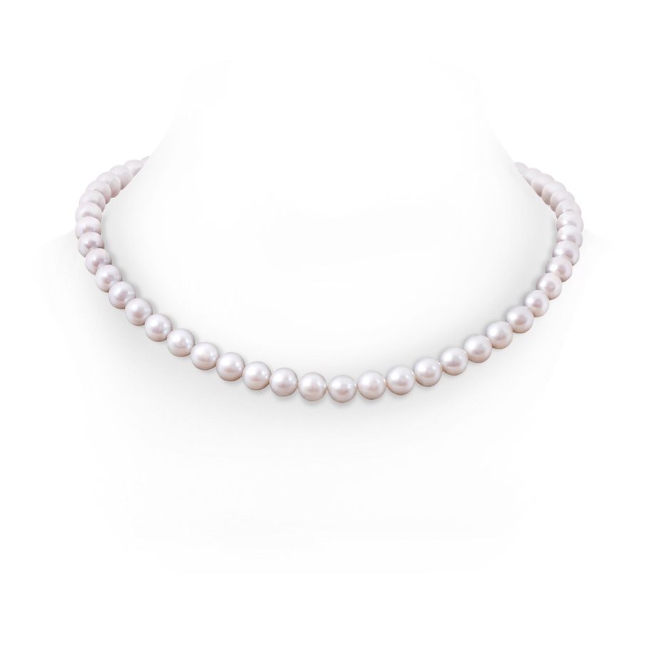 8-9mm Single Row Bow 8-9mm, 20" Freshwater Pearl Single Strand Necklace in Yellow Gold 