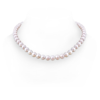 9-10mm Ball Clasp 9-10mm, 20" Freshwater Pearl Single Line Necklace in White Gold