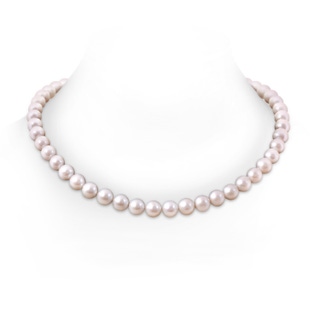 10-11mm Ball Clasp 10-11mm, 22" Classic Freshwater Pearl Necklace in White Gold