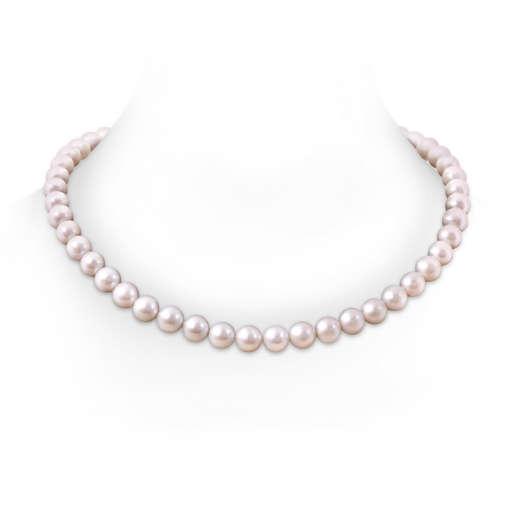 10-11mm Corrugated Ball 10-11mm, 22" Classic Freshwater Pearl Necklace in White Gold