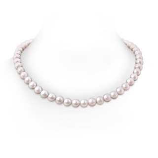 10-11mm Semi Frosted Diamond Clasp 10-11mm, 22" Classic Freshwater Pearl Necklace in White Gold