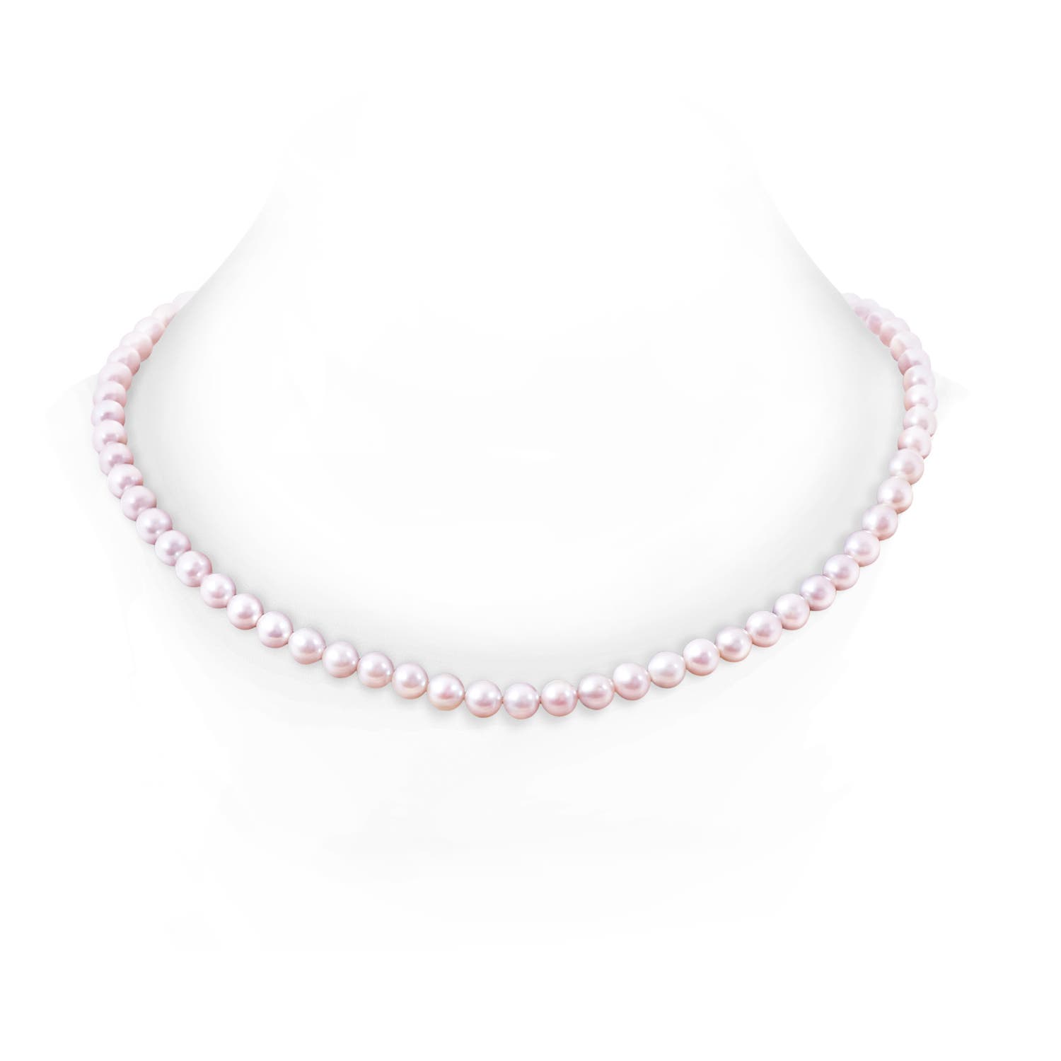 Corrugated Ball 6-7mm 6-7mm, 22" Japanese Akoya Pearl Single Strand Necklace in White Gold