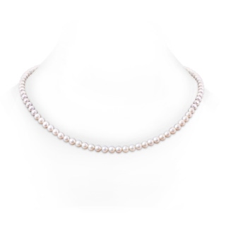 Ball Clasp 6-7mm 6-7mm, 22" Freshwater Cultured Pearl Single Strand Necklace in White Gold