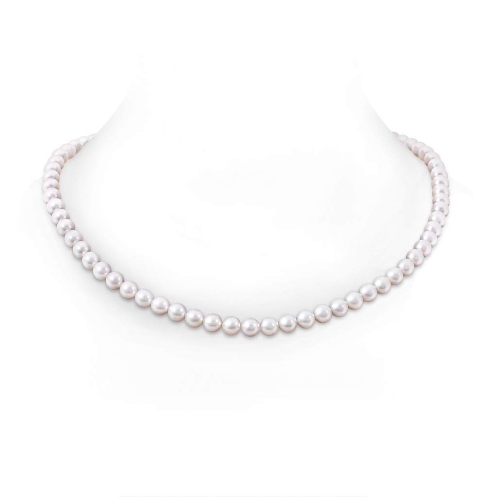 7-8mm Ball Clasp 7-8mm, 22" Single Strand Akoya Cultured Pearl Necklace in White Gold 