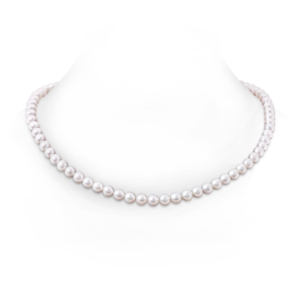 7-8mm Ball Clasp 7-8mm, 22" Single Strand Akoya Cultured Pearl Necklace in White Gold