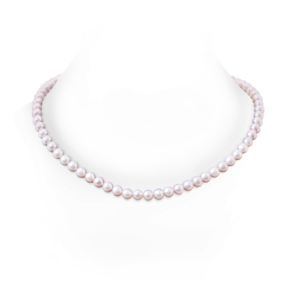 7-8mm Ball Clasp 7-8mm, 22" Single Strand Freshwater Pearl Necklace in White Gold 