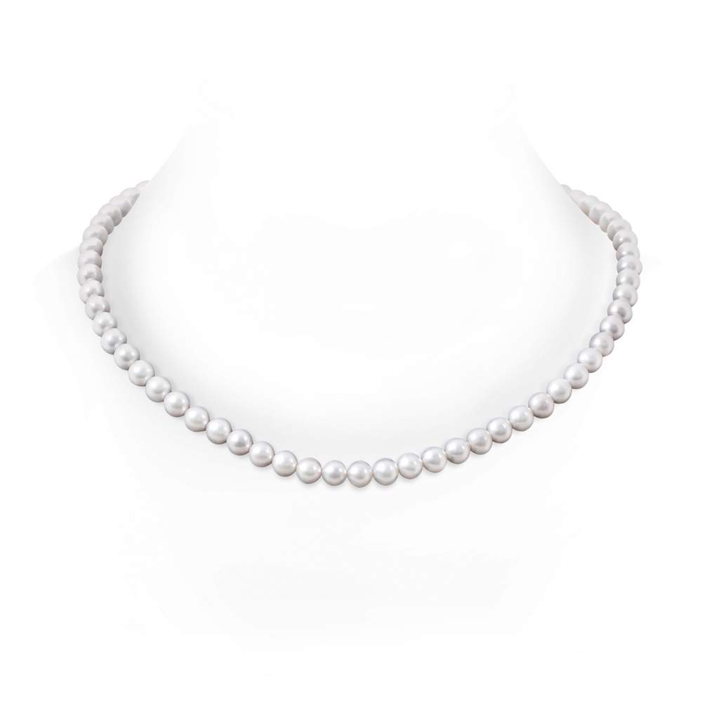 7-8mm Ball Clasp 7-8mm, 22" Single Strand Freshwater Pearl Necklace in White Gold