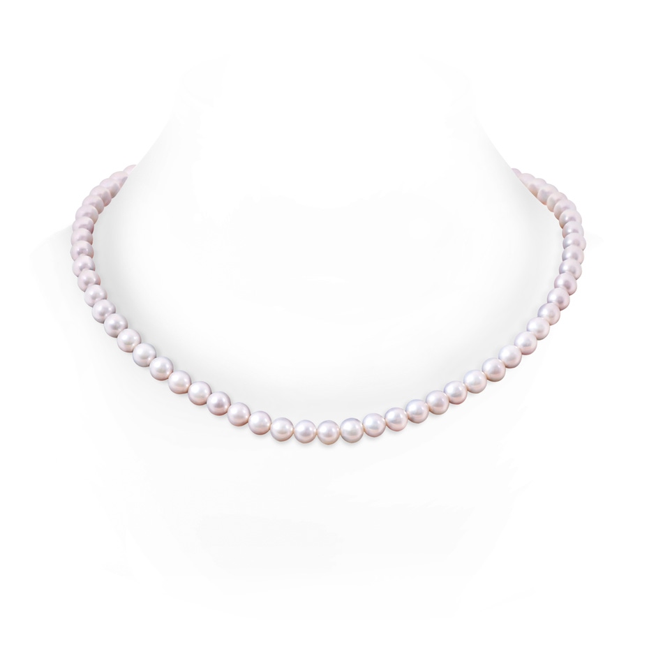 7-8mm Ball Clasp 7-8mm, 22" Single Strand Freshwater Pearl Necklace in White Gold 