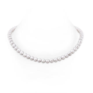 Ball Clasp 8-9mm 8-9mm, 22" Freshwater Pearl Single Strand Necklace in White Gold