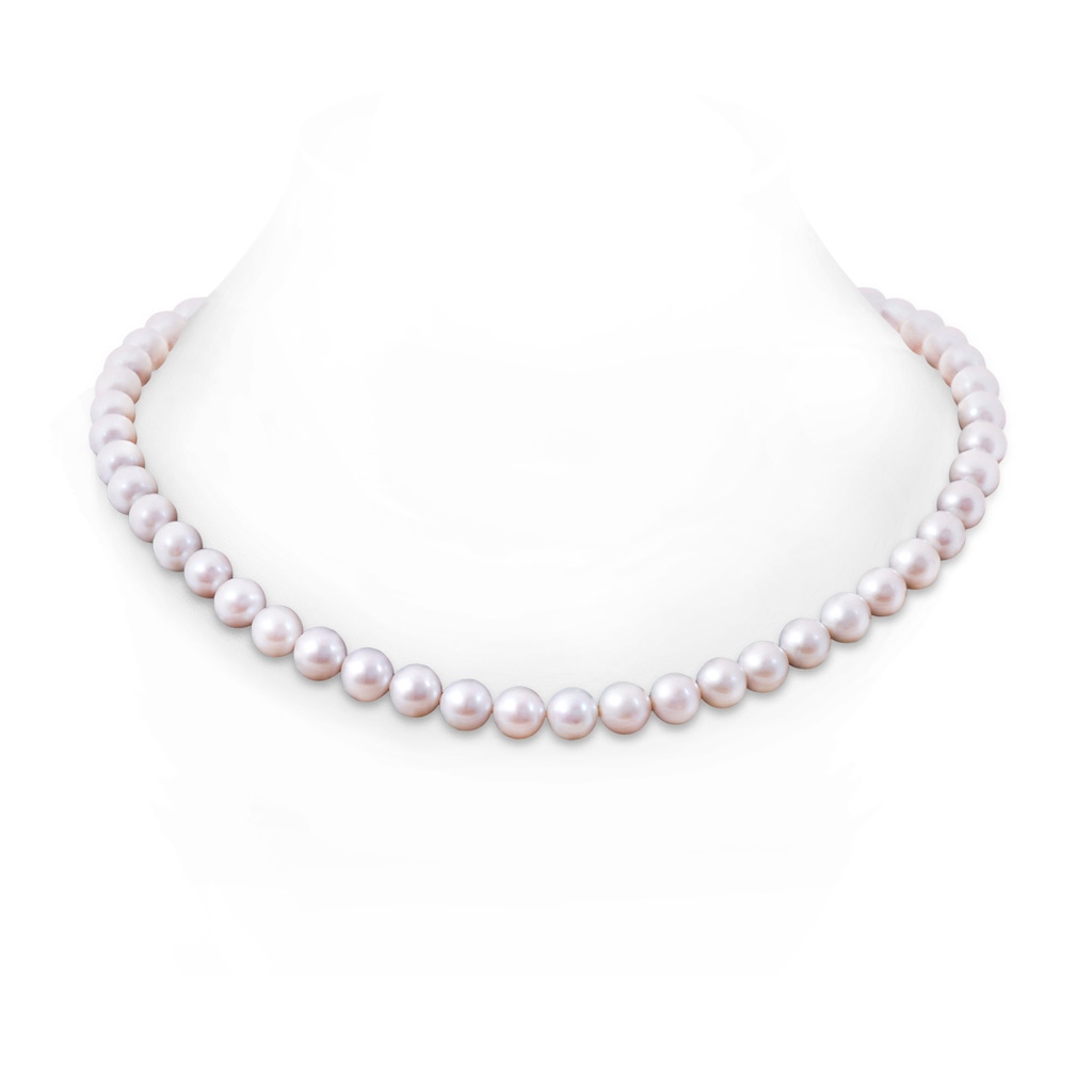 9-10mm Ball Clasp 9-10mm, 22" Freshwater Cultured Pearl Single Line Necklace in White Gold 