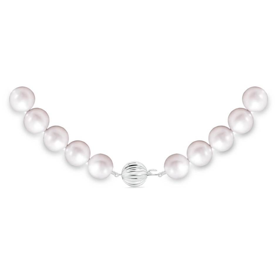 9-10mm Corrugated Ball 9-10mm, 22" Freshwater Cultured Pearl Single Line Necklace in White Gold product image