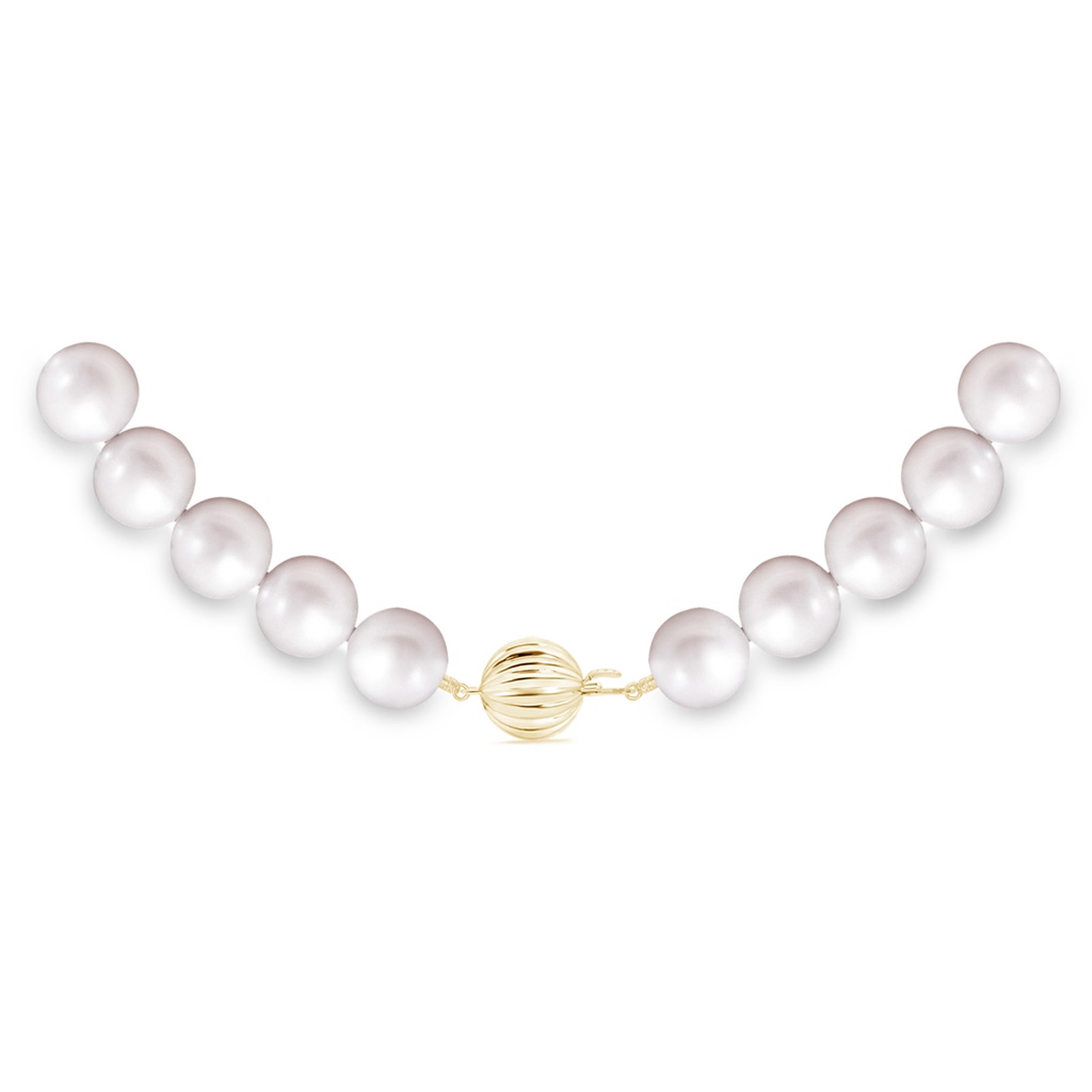 9-10mm Corrugated Ball 9-10mm, 22" Freshwater Cultured Pearl Single Line Necklace in Yellow Gold Product Image