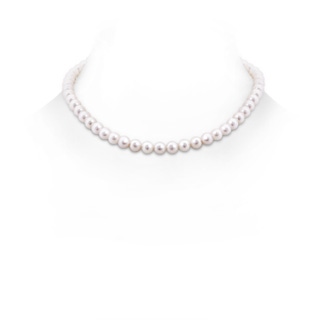 6.5-7mm Ball Clasp 16" Freshwater Cultured Pearl Choker Necklace in White Gold