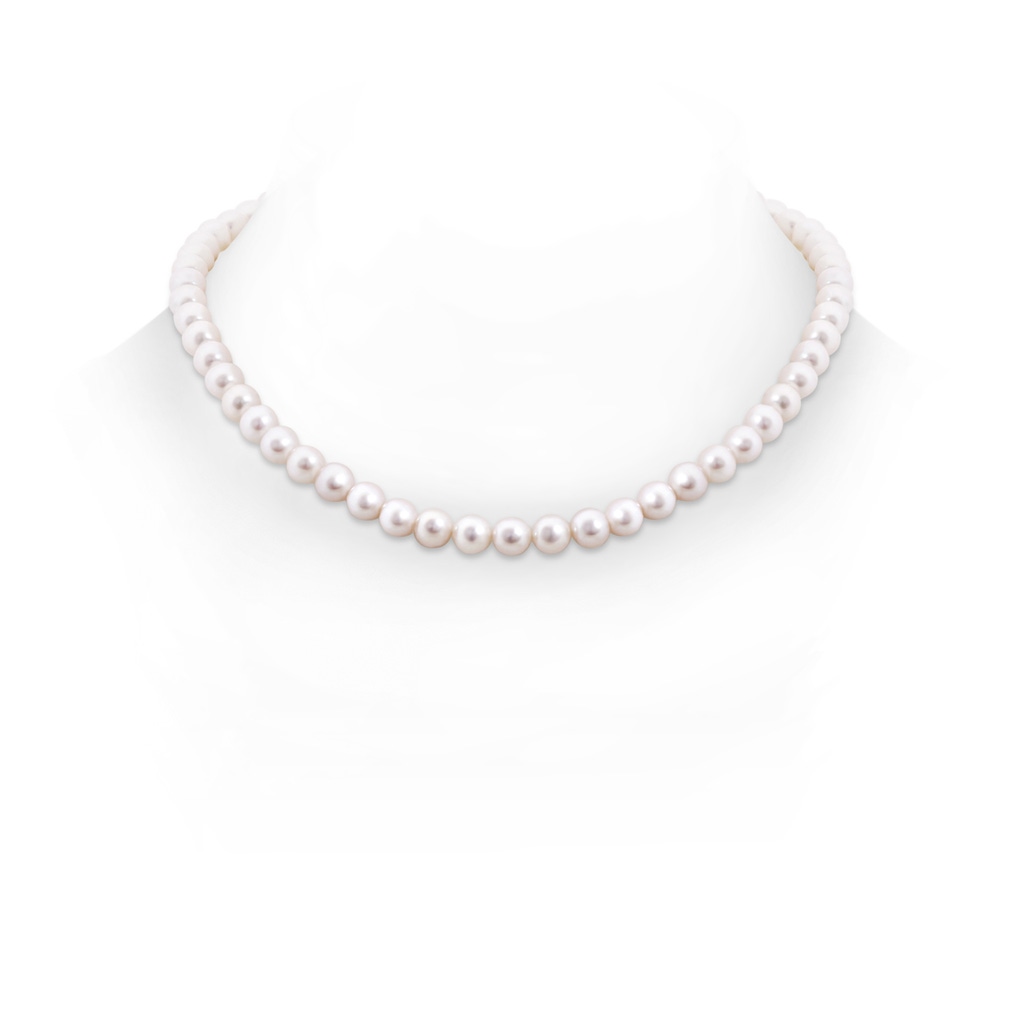 6.5-7mm Ball Clasp 18" Freshwater Pearl Princess Necklace in White Gold