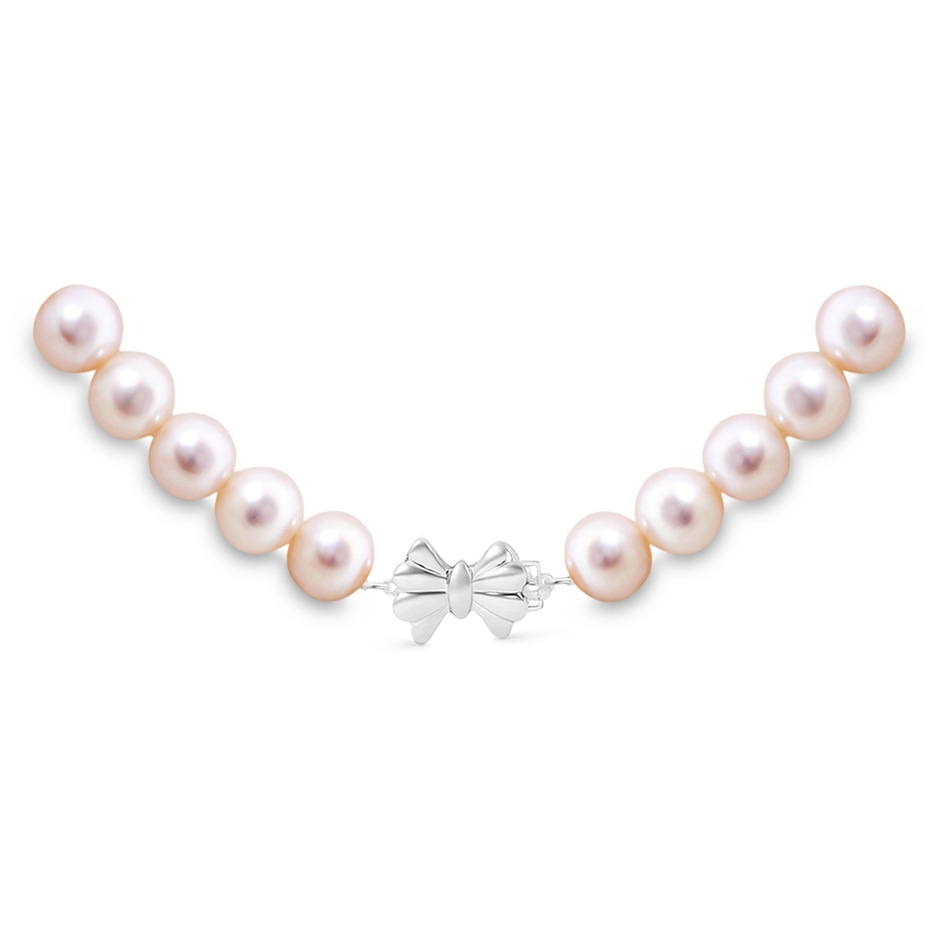 6.5-7mm Single Row Bow 18" Freshwater Pearl Princess Necklace in White Gold product image